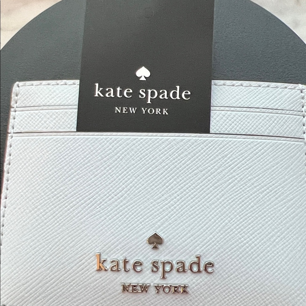Kate Spade NWT Madison Saffiano Leather Slim Card Case in Watercolor Baby Blue - Picture 7 of 9